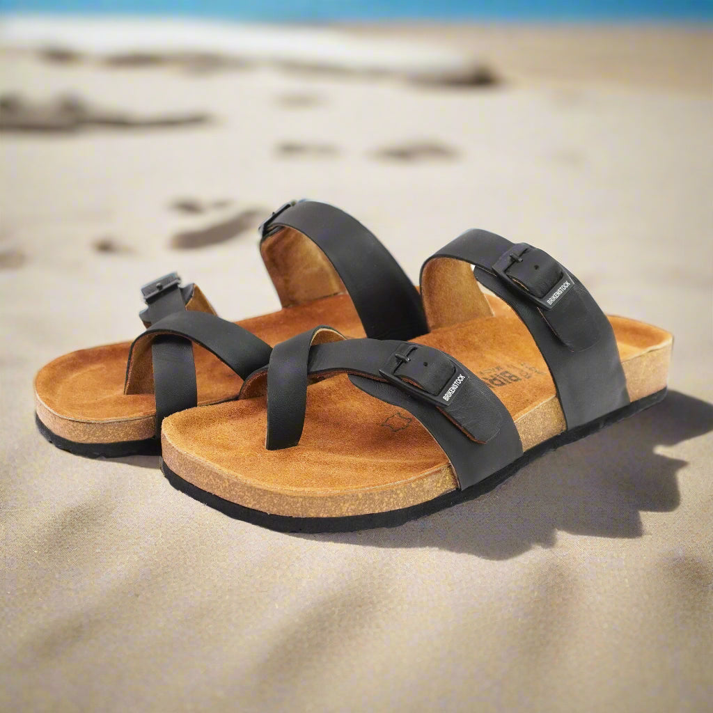 Birks Franca Leather Sandals - Black