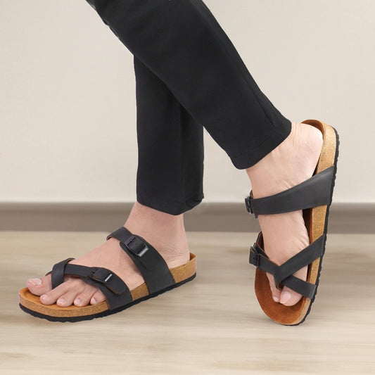 Birks Franca Leather Sandals - Black